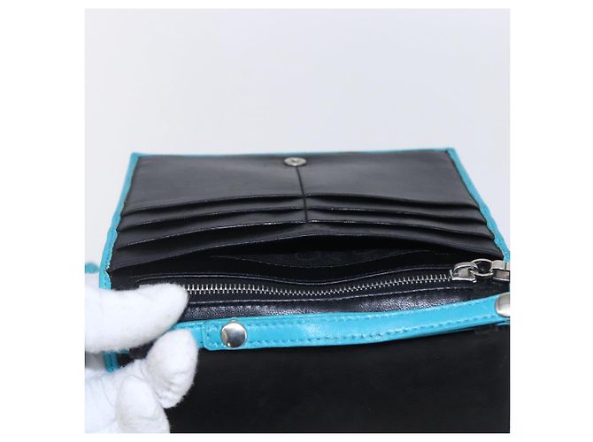 Céline Borsa a Spalla in Pelle Blu Argento Auth 154900 - vista 20