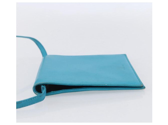Céline Borsa a Spalla in Pelle Blu Argento Auth 154900 - vista 3