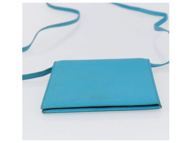 Céline Borsa a Spalla in Pelle Blu Argento Auth 154900 - vista 5