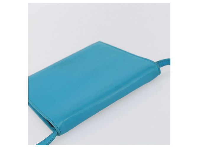 Céline Borsa a Spalla in Pelle Blu Argento Auth 154900 - vista 6