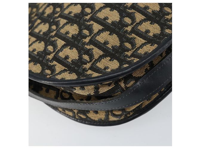 Borsa a Spalla in Tela Trotter Christian Dior Blu Navy Oro Auth 156002 D'oro - vista 14