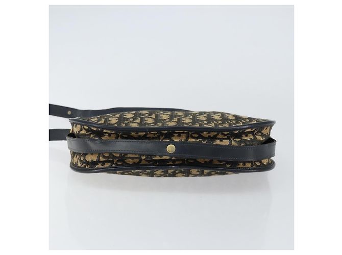 Borsa a Spalla in Tela Trotter Christian Dior Blu Navy Oro Auth 156002 D'oro - vista 5