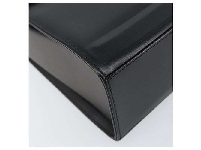 Bolsa de Ombro Christian Dior em Couro Preto Dourado Auth 155073 - vista 14