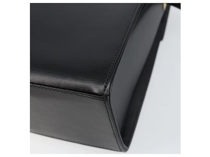 Bolsa de Ombro Christian Dior em Couro Preto Dourado Auth 155073 - vista 15