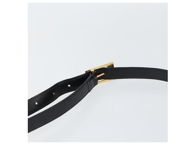 Bolsa de Ombro Christian Dior em Couro Preto Dourado Auth 155073 - vista 8