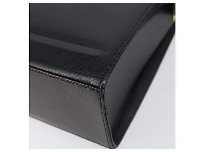 Bolsa de Ombro Christian Dior em Couro Preto Dourado Auth 155073 - vista 9