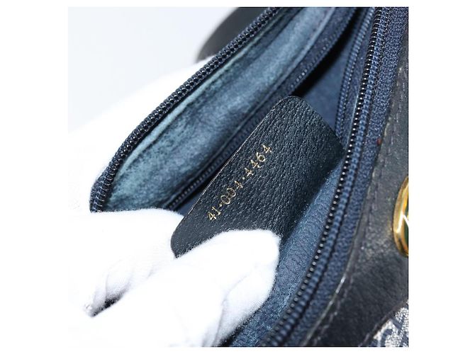 Bolsa de Ombro Gucci GG Supreme Sherry Line PVC Vermelho Marinho 41 004 4464 Auth 155232 Azul marinho - vista 11