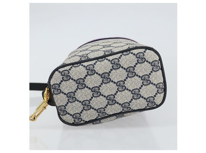 Bolsa de Ombro Gucci GG Supreme Sherry Line PVC Vermelho Marinho 41 004 4464 Auth 155232 Azul marinho - vista 4