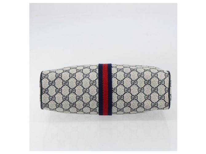 Bolsa de Ombro Gucci GG Supreme Sherry Line PVC Vermelho Marinho 41 004 4464 Auth 155232 Azul marinho - vista 5