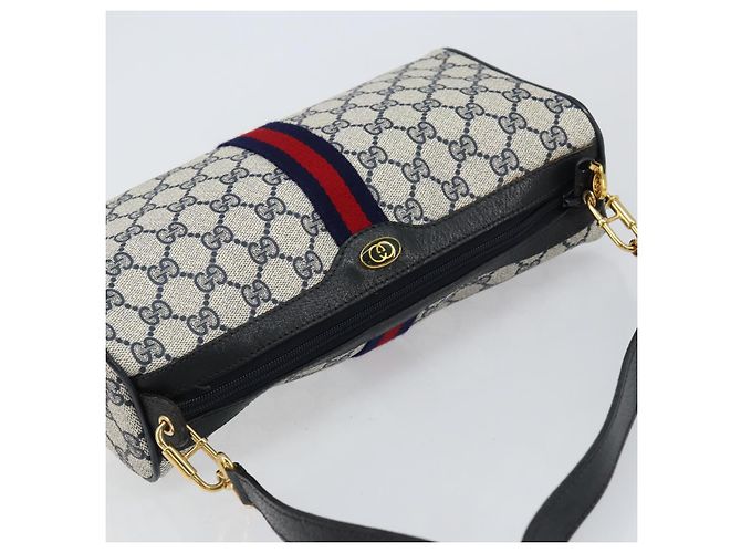 Bolsa de Ombro Gucci GG Supreme Sherry Line PVC Vermelho Marinho 41 004 4464 Auth 155232 Azul marinho - vista 6