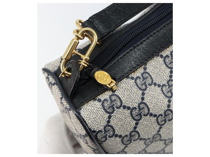 Bolsa de Ombro Gucci GG Supreme Sherry Line PVC Vermelho Marinho 41 004 4464 Auth 155232 Azul marinho - vista 9
