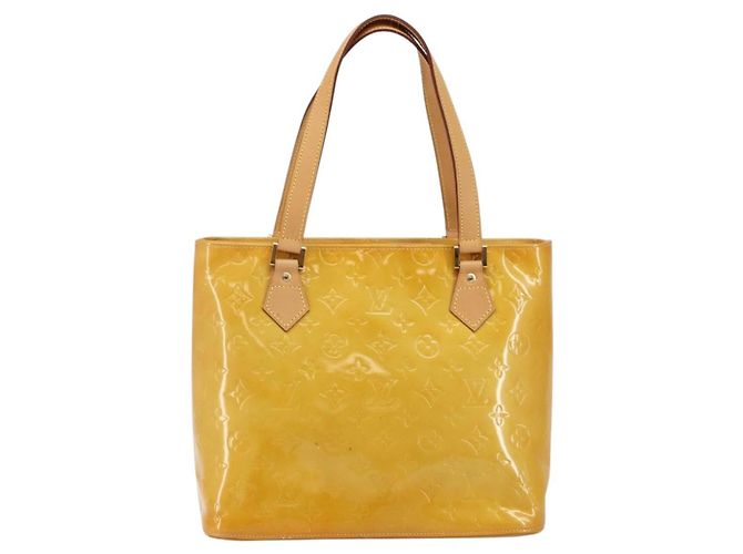 LOUIS VUITTON Borsa a Mano Houston Monogram Vernis Beige M91004 LV Auth th6347 - vista 13