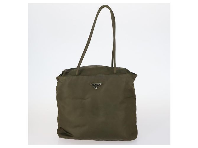 BALLY Celine PRADA C Borsa Macadam Nylon Smalto 3Set Beige Khaki Nero Auth BA5394 Cachi - vista 2