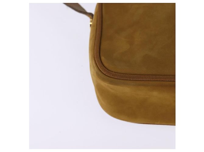 Borsa a Spalla Vala in Pelle Scamosciata Marrone Oro Auth BA6379 di Salvatore Ferragamo - vista 15