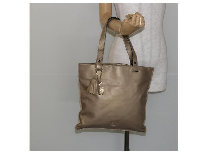 LOEWE Borsa Tote Anagramma Pelle Oro Auth hk2975 D'oro - vista 22