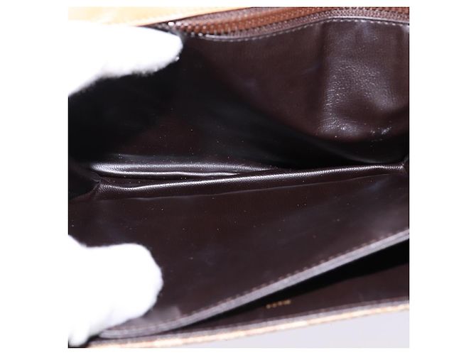 Céline Borsa a Spalla in Tela Macadam CELINE PVC Beige Oro Auth BA6373 D'oro - vista 11
