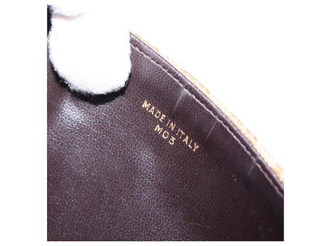 Céline Borsa a Spalla in Tela Macadam CELINE PVC Beige Oro Auth BA6373 D'oro - vista 12