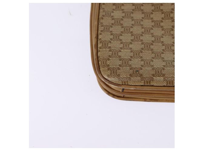 Céline Borsa a Spalla in Tela Macadam CELINE PVC Beige Oro Auth BA6373 D'oro - vista 16