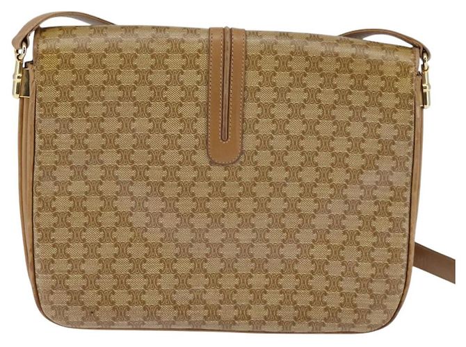 Céline Borsa a Spalla in Tela Macadam CELINE PVC Beige Oro Auth BA6373 D'oro - vista 2