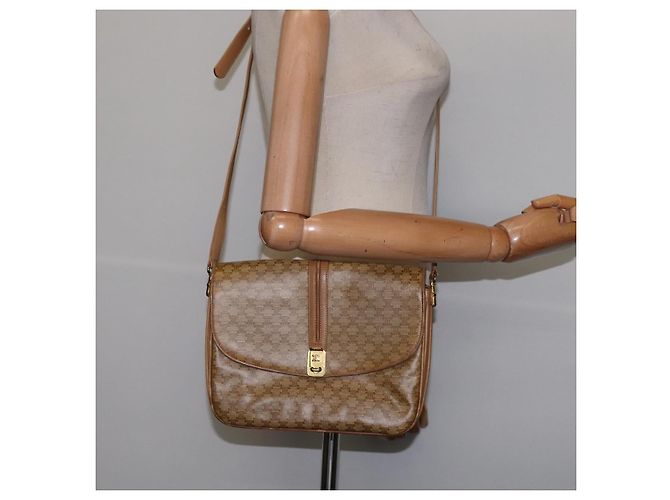 Céline Borsa a Spalla in Tela Macadam CELINE PVC Beige Oro Auth BA6373 D'oro - vista 23