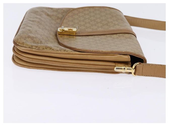 Céline Borsa a Spalla in Tela Macadam CELINE PVC Beige Oro Auth BA6373 D'oro - vista 4