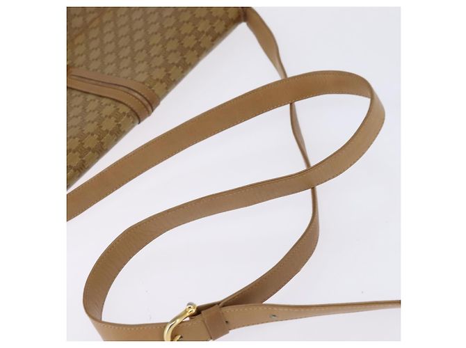 Céline Borsa a Spalla in Tela Macadam CELINE PVC Beige Oro Auth BA6373 D'oro - vista 7