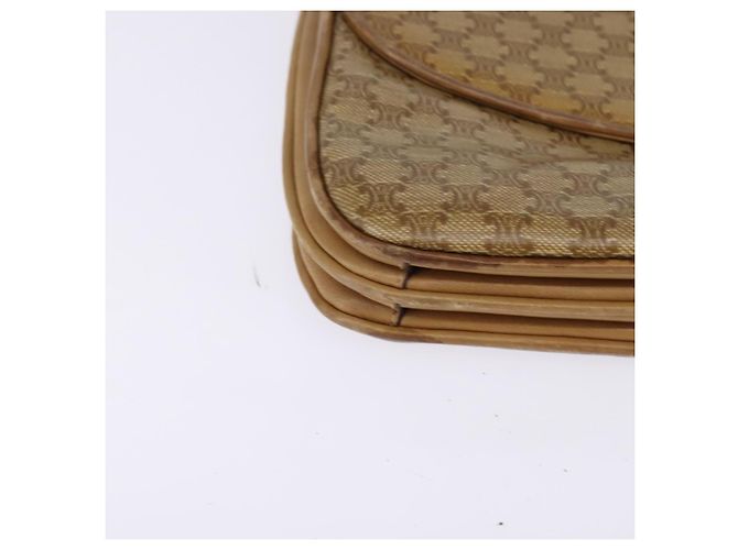 Céline Borsa a Spalla in Tela Macadam CELINE PVC Beige Oro Auth BA6373 D'oro - vista 8