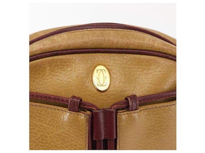 Cartier Borsa a Spalla in Pelle Beige Oro Auth BA6209 D'oro - vista 17