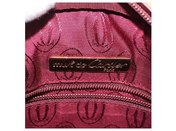 Cartier Borsa a Spalla in Pelle Beige Oro Auth BA6209 D'oro - vista 18