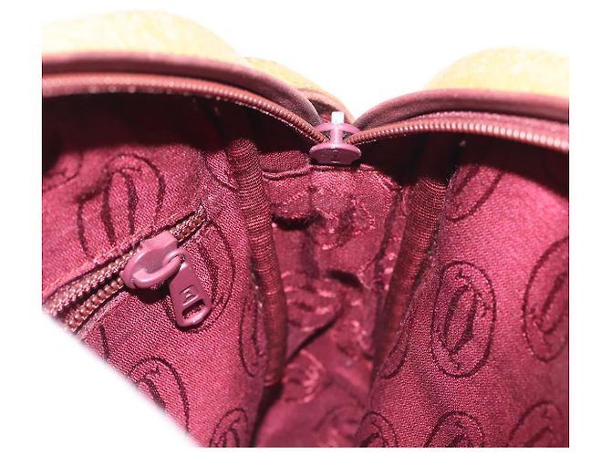 Cartier Borsa a Spalla in Pelle Beige Oro Auth BA6209 D'oro - vista 19