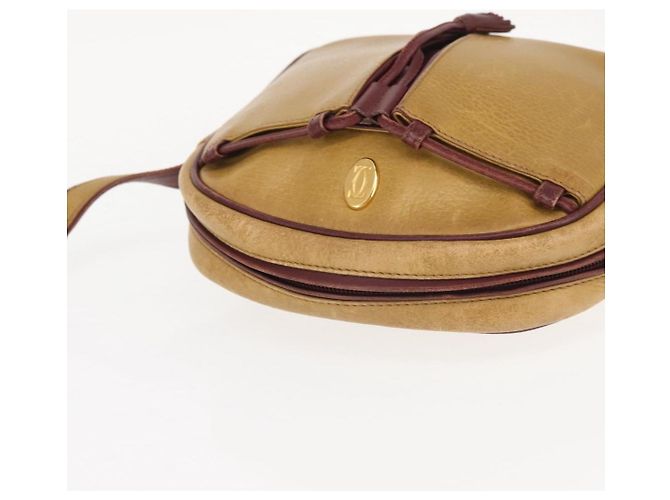 Cartier Borsa a Spalla in Pelle Beige Oro Auth BA6209 D'oro - vista 6