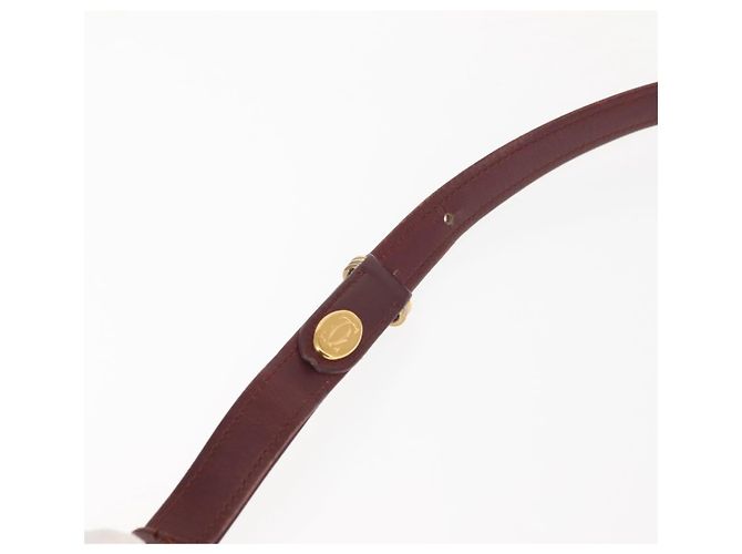Cartier Borsa a Spalla in Pelle Beige Oro Auth BA6209 D'oro - vista 8