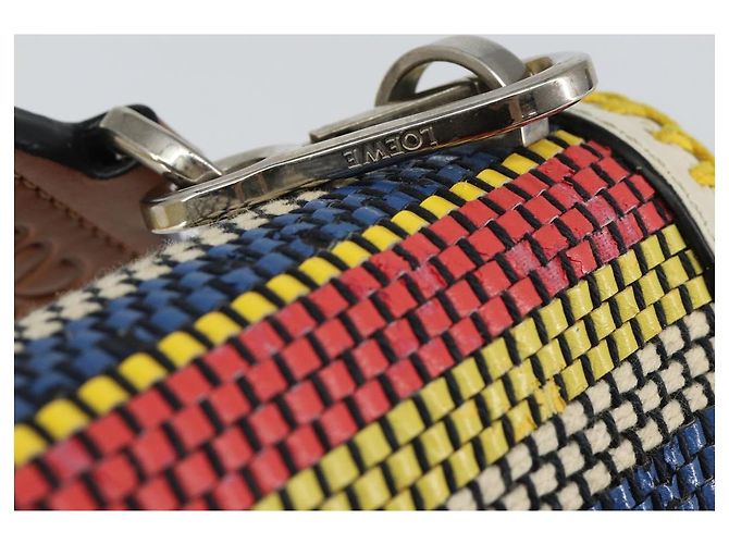 Borsa a Spalla LOEWE Barcelona in Pelle Gialla Argento Autentica 128170V Giallo - vista 10