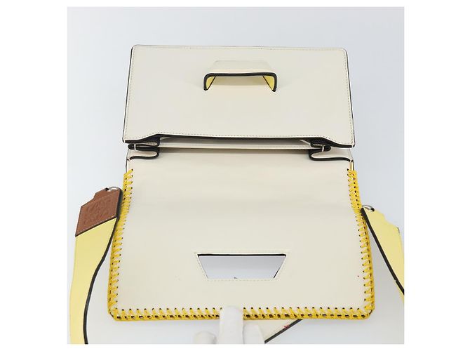 Borsa a Spalla LOEWE Barcelona in Pelle Gialla Argento Autentica 128170V Giallo - vista 19