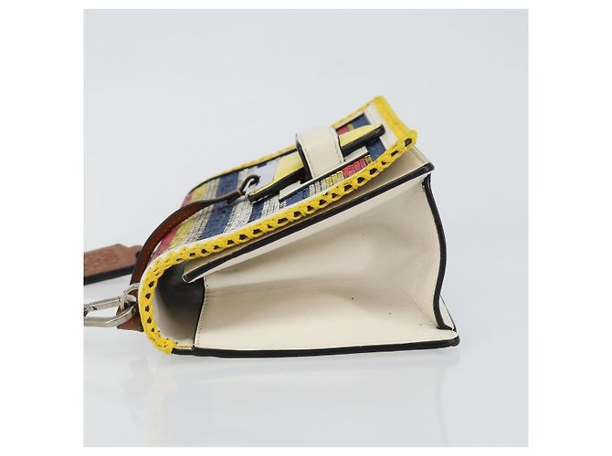 Borsa a Spalla LOEWE Barcelona in Pelle Gialla Argento Autentica 128170V Giallo - vista 4