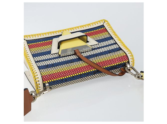 Borsa a Spalla LOEWE Barcelona in Pelle Gialla Argento Autentica 128170V Giallo - vista 6