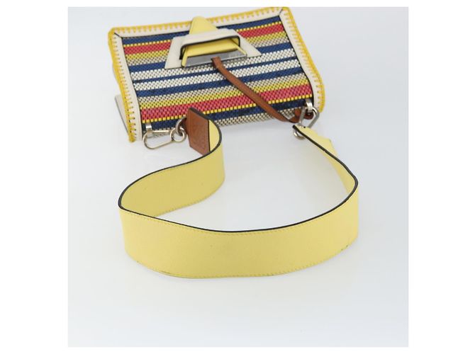 Borsa a Spalla LOEWE Barcelona in Pelle Gialla Argento Autentica 128170V Giallo - vista 7