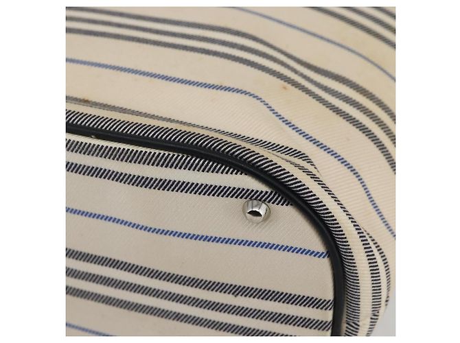 Borsa Tote Burberry in tela e pelle bianca e argento Auth BA6465 Bianco - vista 15