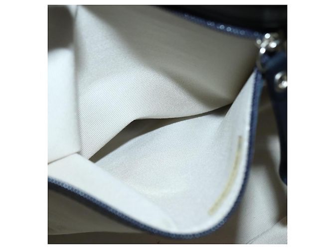 Borsa Tote Burberry in tela e pelle bianca e argento Auth BA6465 Bianco - vista 20