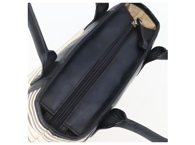 Borsa Tote Burberry in tela e pelle bianca e argento Auth BA6465 Bianco - vista 6