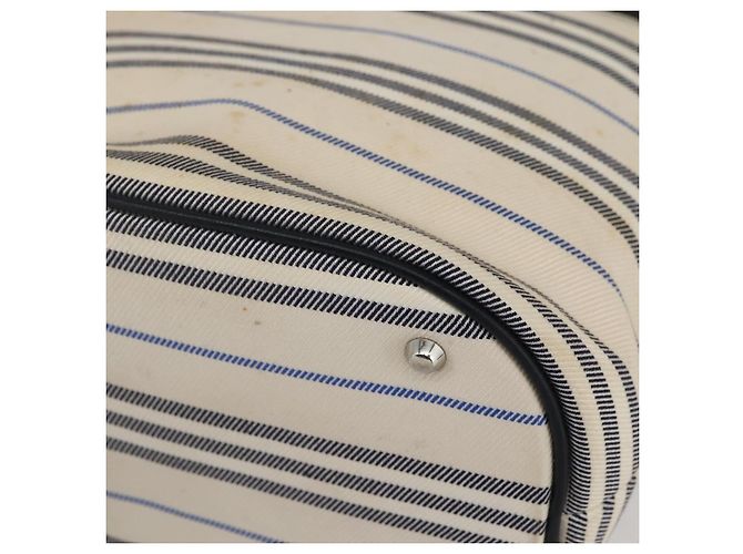 Borsa Tote Burberry in tela e pelle bianca e argento Auth BA6465 Bianco - vista 9