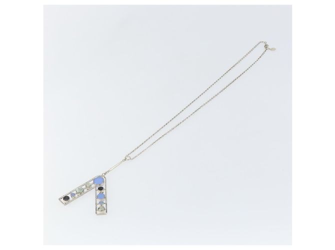 Collana Christian Dior metallo Argento Auth bs29694 - vista 10