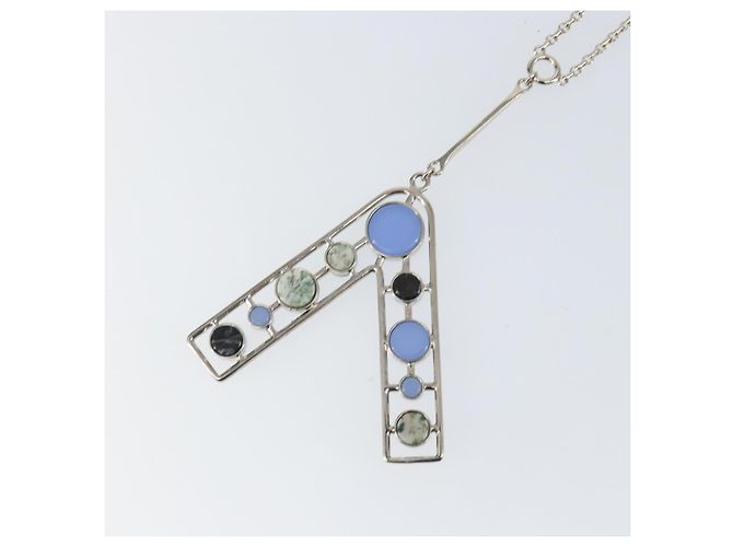 Collana Christian Dior metallo Argento Auth bs29694 - vista 11