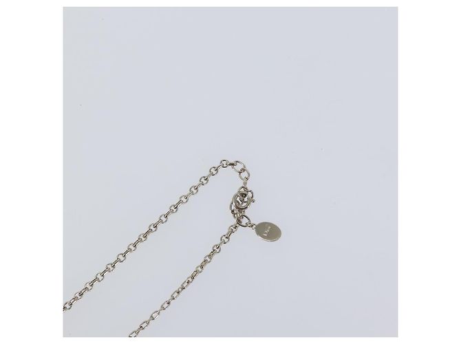 Collana Christian Dior metallo Argento Auth bs29694 - vista 15