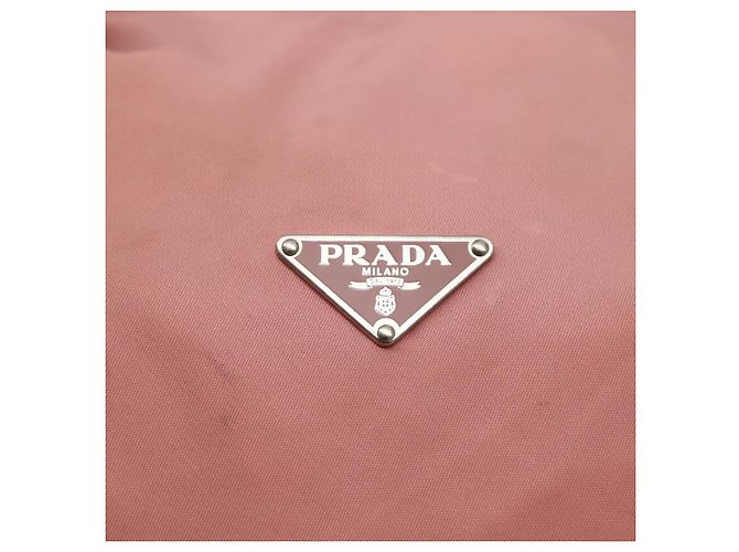 PRADA Borsa a mano in nylon rosa argento Auth hk3055 - vista 17