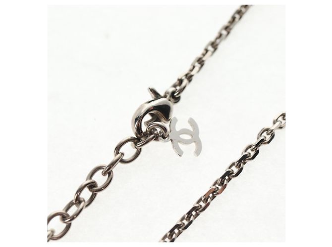 Collana CHANEL metallo Argento CC Auth 130689M - vista 12