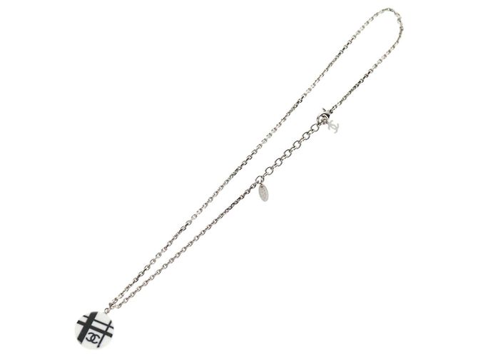 Collana CHANEL metallo Argento CC Auth 130689M - vista 3