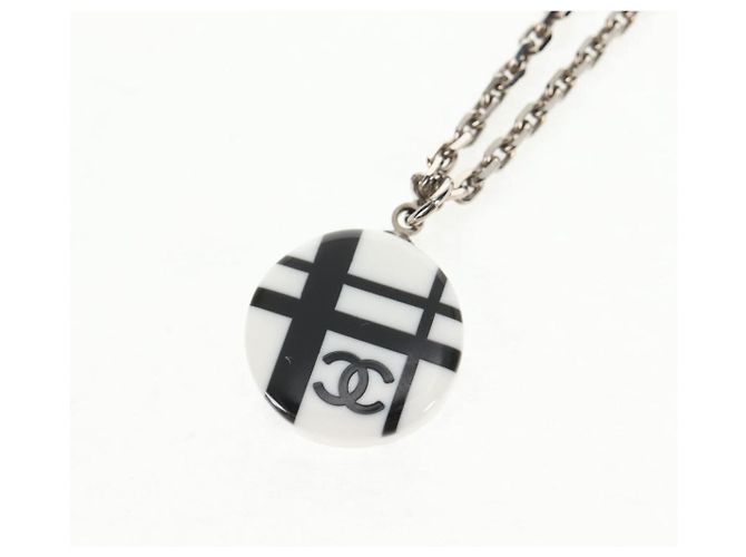 Collana CHANEL metallo Argento CC Auth 130689M - vista 4