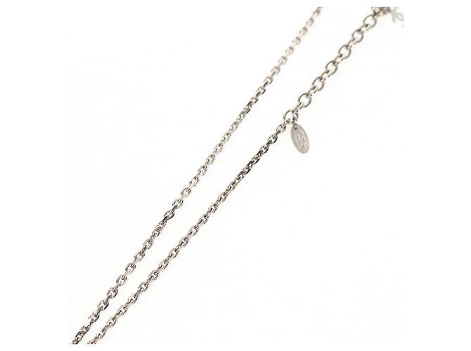 Collana CHANEL metallo Argento CC Auth 130689M - vista 5