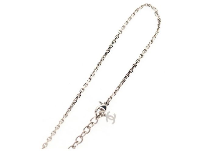 Collana CHANEL metallo Argento CC Auth 130689M - vista 6